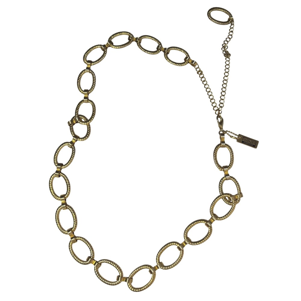 Nine &‎ Company Gold Chain Link Belt Adjustable 32"–43" Statement Metal Belt